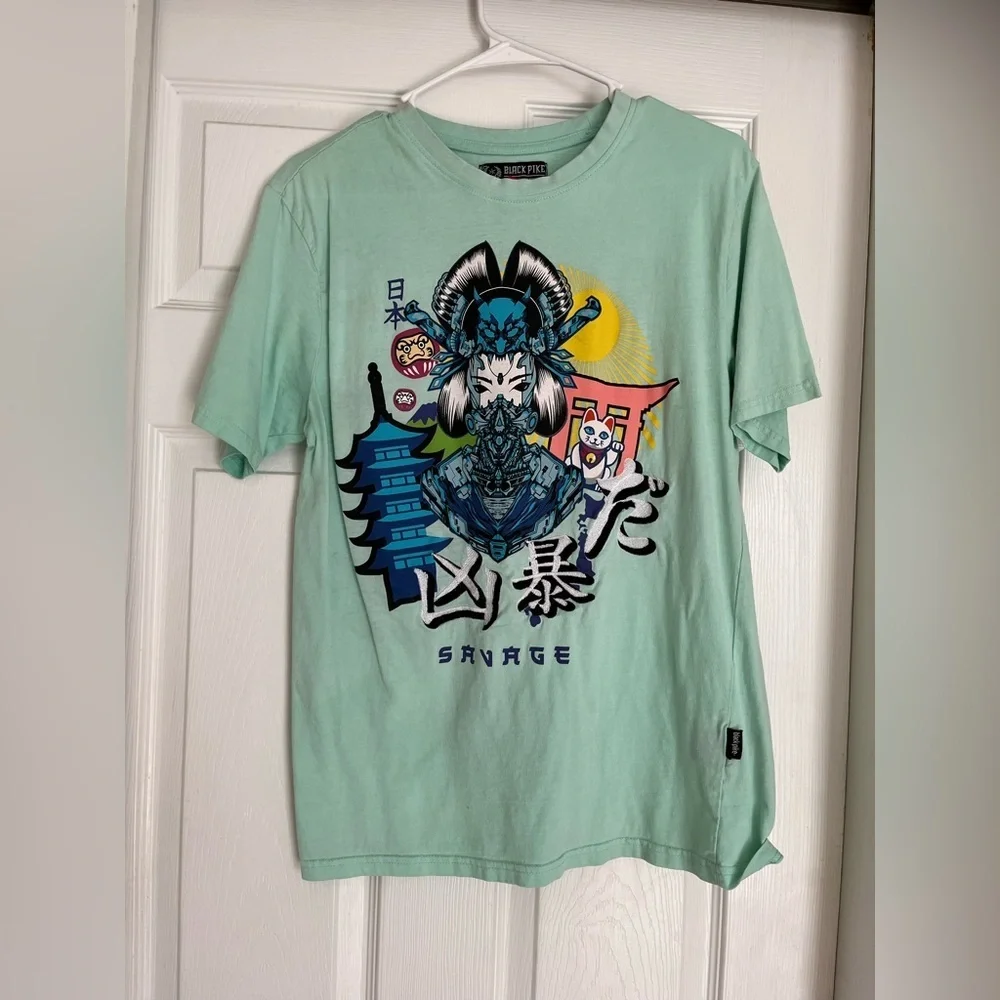Mint Green Graphic Womens Tee Shirt Size Medium - Picture 6 of 15